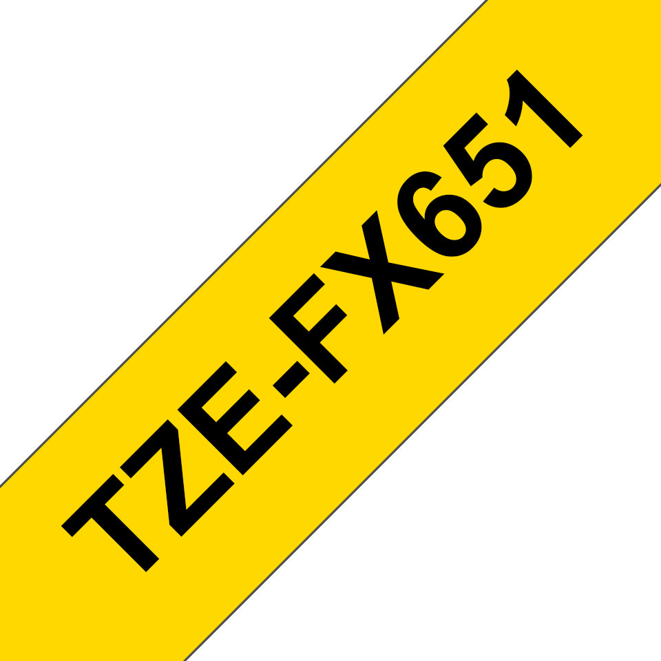 Brother Cinta amarillo sobre negro flexible 24mm x 8m