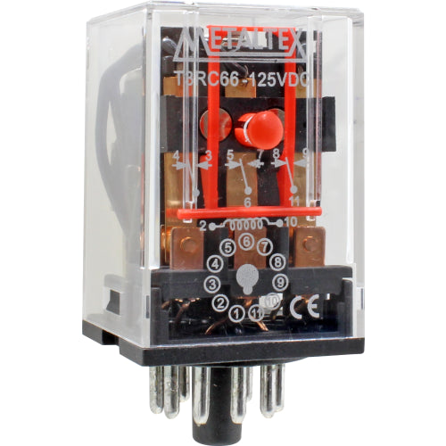 Relé industrial plug in serie T - DPDT (2 Reversible) - Indicador LED - 110VAC