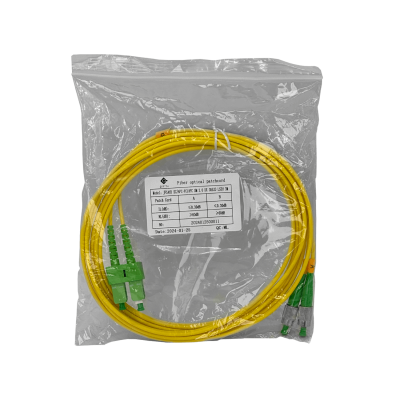 JFSAH3. Latiguillo dúplex de fibra óptica monomodo SM de 3 m con conectores SC/APC a FC/APC, núcleo de 9/125 µm y cubierta de 3 mm