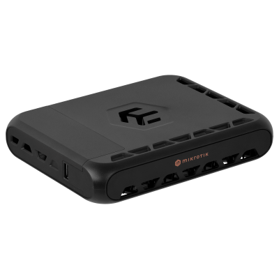 HAP-BE3 MIKROTIK Punto de acceso WiFi 7 con 5 puertos de 2,5 Gbps, estándar BE9300, bandas 2,4/5/6 GHz, ranura MicroSD, 2 puertos USB-A, 1 puerto USB-C e incluye fuente de 24 V