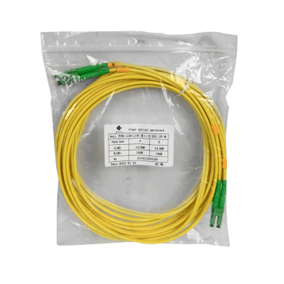 JFSBB5. Cable puente de fibra óptica monomodo dúplex de 5 metros con conectores LC/APC a LC/APC, diámetro de 3,0 mm y núcleo/revestimiento 9/125.