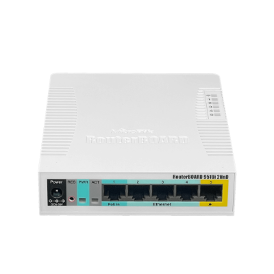 RB951UI-2HND MIKROTIK 1W 2,4GHZ 2,5dBi 5-100 1-USB inc-24V PoE-in-out(P5)/8-30V