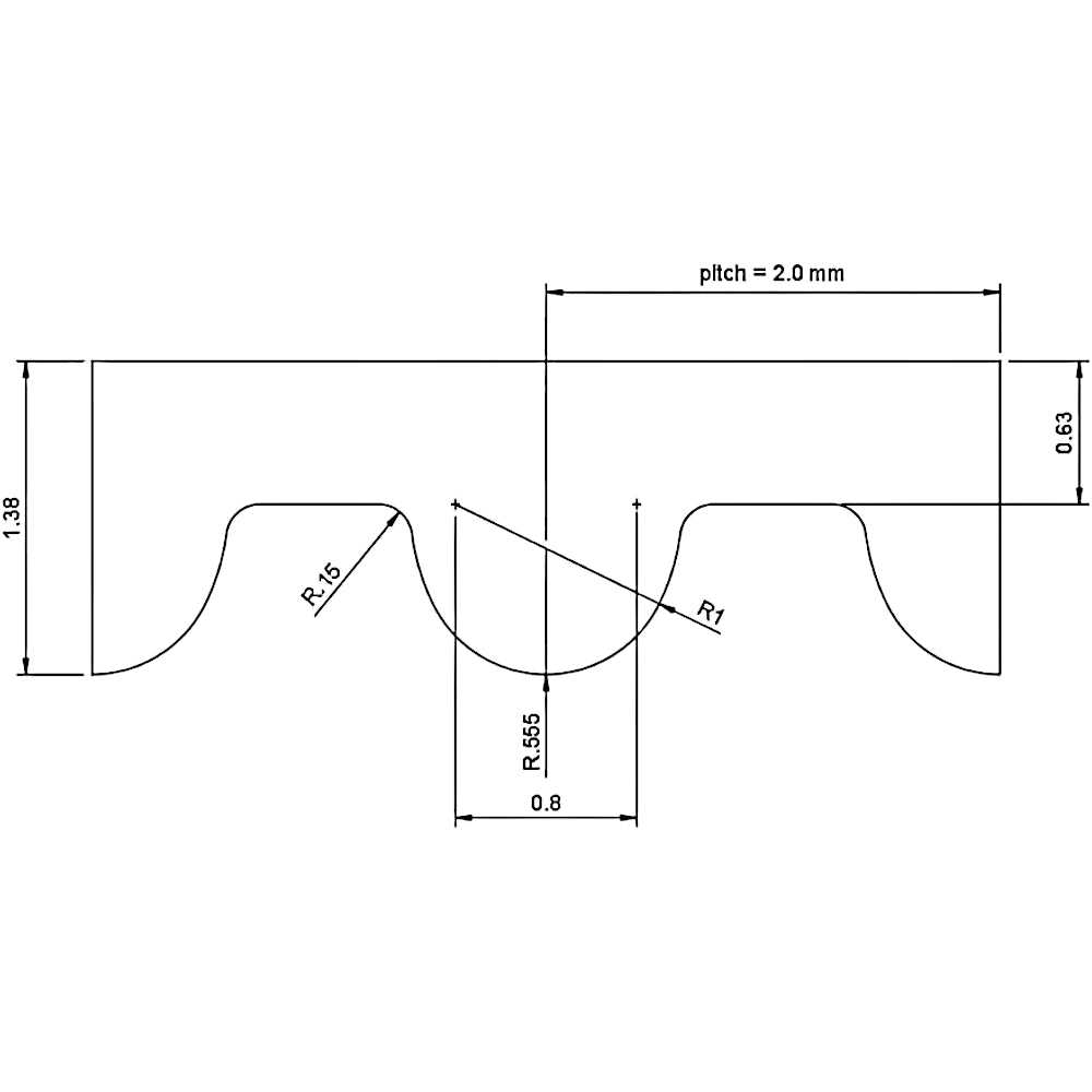 Correa Dentada GT2-6 mm, 5Mts