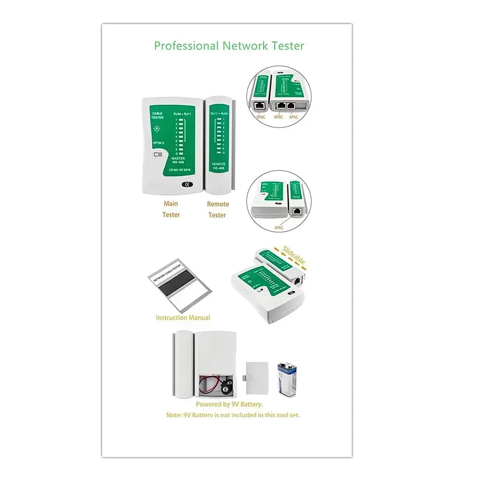 Conjunto de instrumentos para instalaciones de telecomunicaciones Crimpadora y Pelador de cable Rj45
