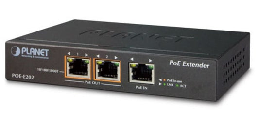 Extensor PoE Gigabit de 1 puerto 802.3at PoE+ a 2 puertos 802.3af/at