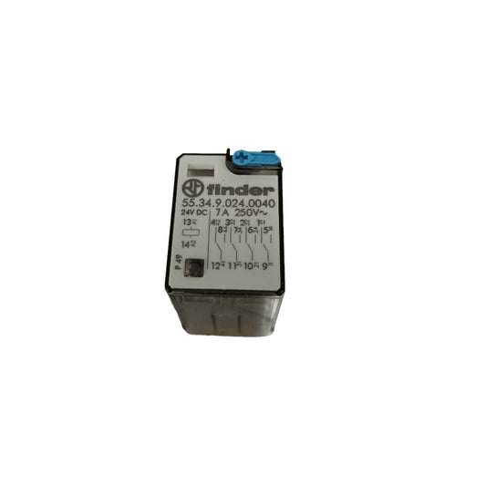 Relé de Aplicación Industrial 4 Polos Conmutables 7A 24Vcc – Finder