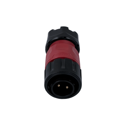 YM-20-C Conector circular macho de 2 contactos para cable 2,5–4 mm², 20 A, soldable, IP67