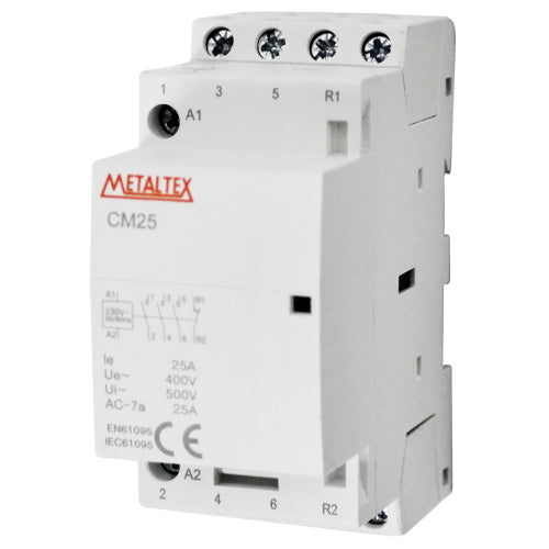Contactor Modular bobina 230VAC 25A Serie CM25 - 2 Polos - 1NA+1NC - NO