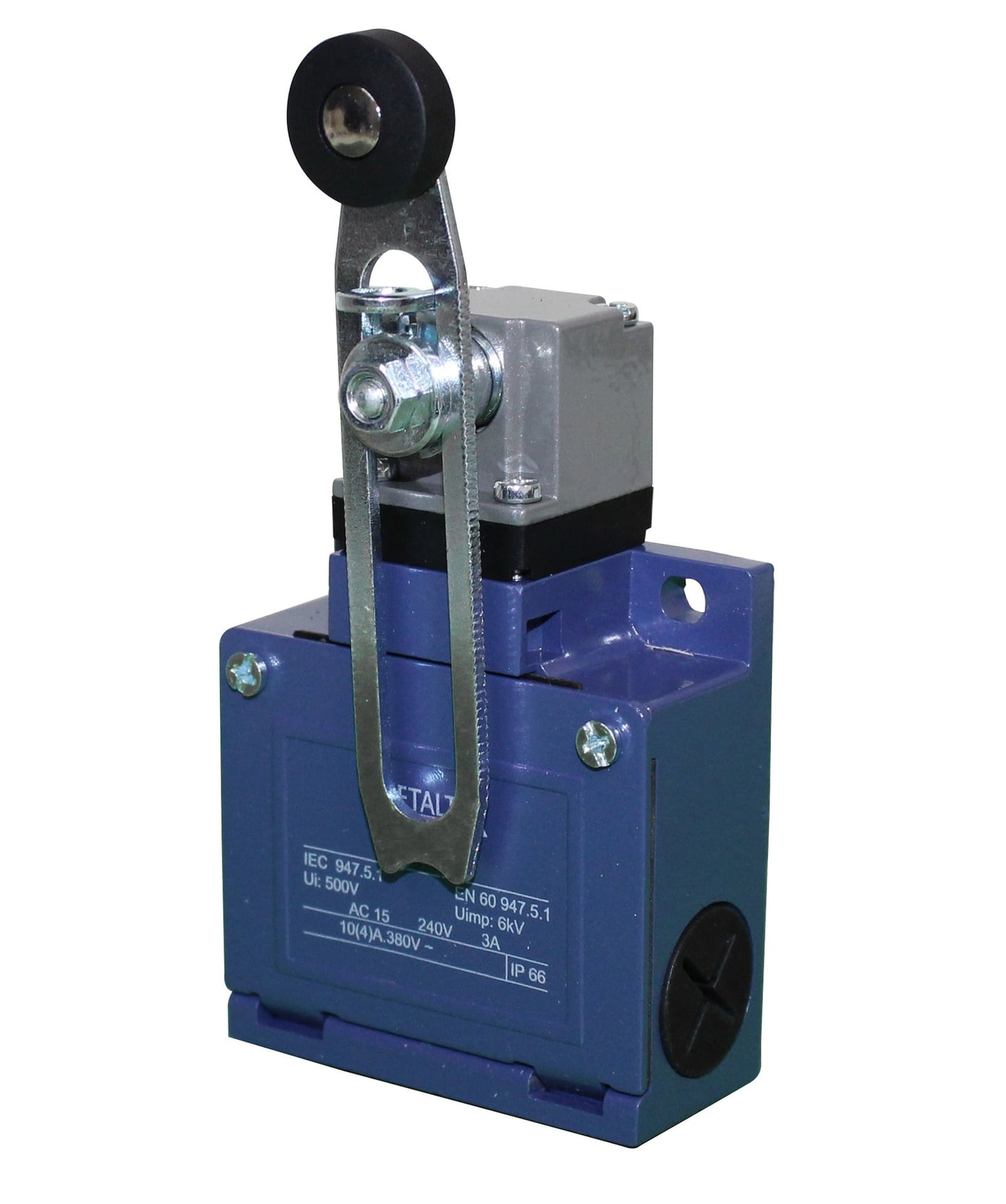 Fines de carrera metálico 3A/250VCA 1NA+1NC serie TZE - Brazo ajustable con roldana