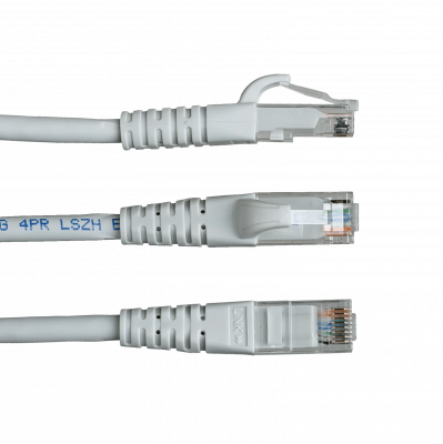 CP6G-03-4. LINKMADE Pack de 4 Cables Patch CAT6 Gris LSZH 30cm Moldeados Multifilar 4x0,3m