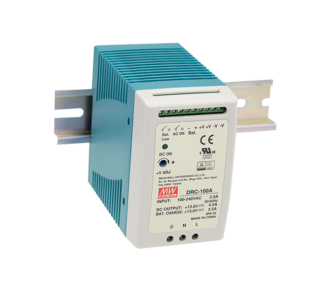 Fuente de poder riel DIN con UPS 100W DRC-100 - 13.8V / 13.8V