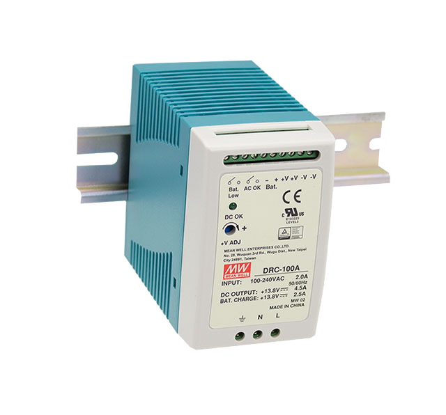 Fuente de poder riel DIN con UPS 100W DRC-100 - 27.6V / 27.6V