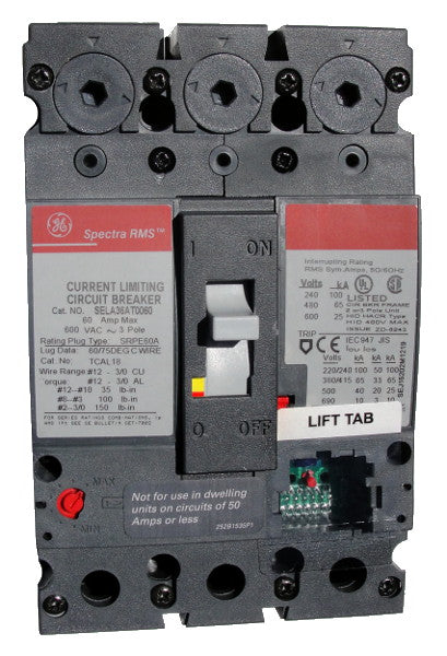 Molded Case Circuit Breaker Frame, Bolt-On, 30 Amp, 3 Pole, 600 Volt