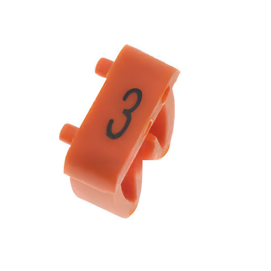 Lote de 10 Etiquetas para Conducción Numero 3 Naranja 0.75 a 1.5mm² – Onka
