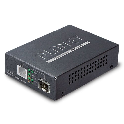 Extensor ethernet sobre cable teléfono 1000BASE-X SFP de 1 puerto + RJ11 VDSL2 de 1 puerto (perfil 30a con vectorización G) (Descontinuado)