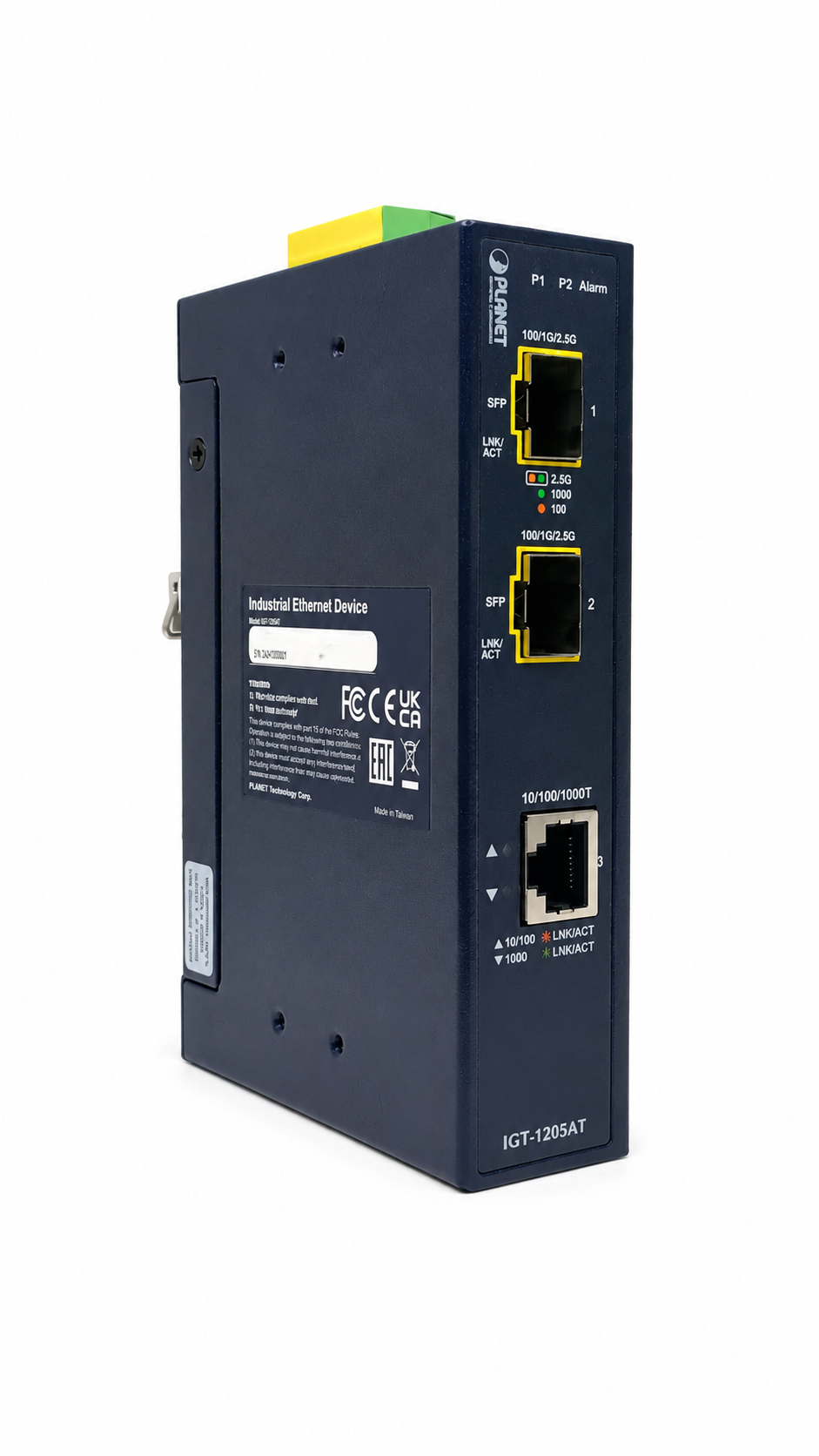Convertidor de Medios SFP Industrial de 1 Puerto 10/100/1000T a 2 Puertos 100/1000/2500X