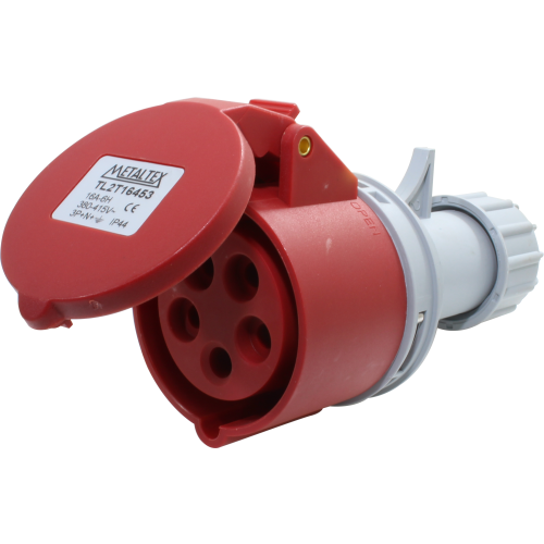 Enchufe industrial hembra volante 380 a 415VAC 16 a 63A serie TL2T - 16A - 3P+T