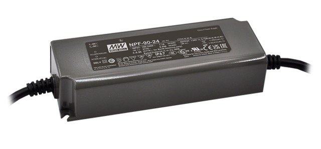 Driver LED plástico voltaje PFC IP67 90W NPF-90 - 36V