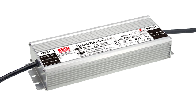 Driver LED carcasa metálica voltaje 320W HLG-320H - AB - Ajuste Potenciómetro (Io) + 3 en 1 - 54V