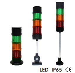 Torre señalizador modular 70mm LED CONFIGURABLE hasta 5 módulos - IP65 serie T70 - Fija con tubo