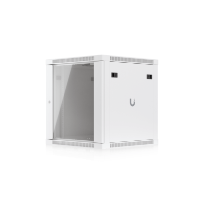 URK12-6 UBIQUITI Blanco 12U 60 cm de fondo puerta de vidrio gabinete rack para pared/muro