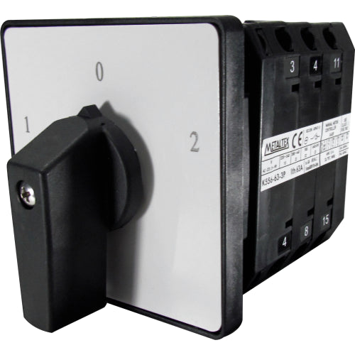 LLave conmutadora para panel 3 posiciones 1-0-2 hasta 100A serie K56 - 20A