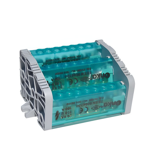 Distribuidor de conexiones 7X12 mm² con 3 terminales 15 orificios 2/13 – Onka