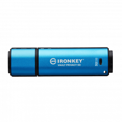 PD-32A. Memoria USB Kingston IronKey IKVP50 de 32 GB con conector USB-A y cifrado AES de 256 bits