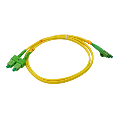 JFSAB1. 1 metro SC/APC a LC/APC monomodo SM dúplex cable jumper de fibra 9/125 µm de 3 mm