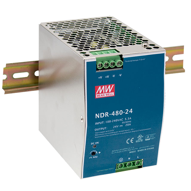 Fuente de poder Riel DIN metálica 480W NDR-480 - 48V