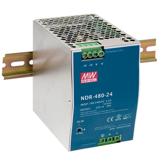 Fuente de poder Riel DIN metálica 480W NDR-480 - 48V