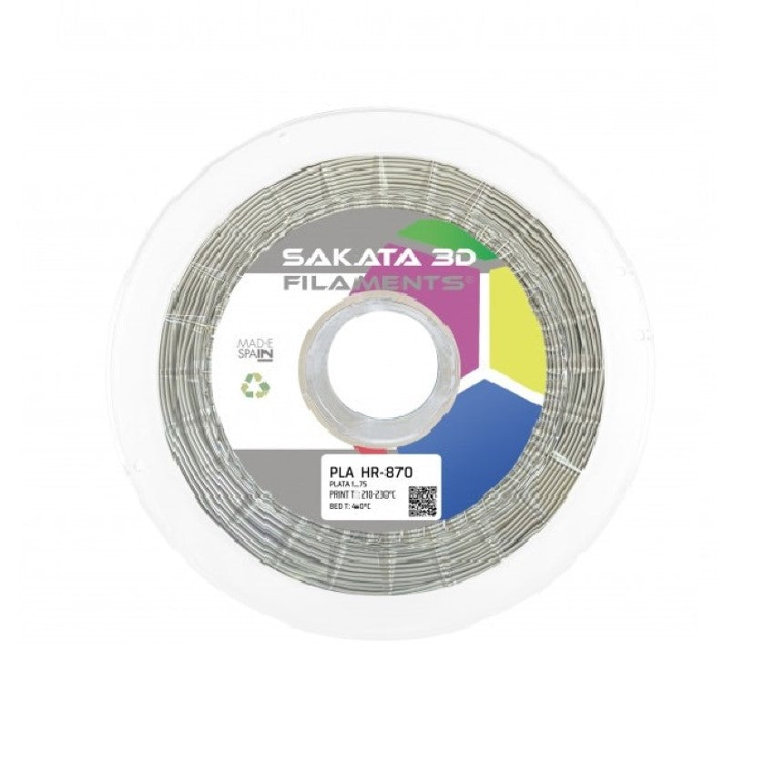 Material de Impresión PLA HR-870 Tonalidad Plateada Diámetro 1.75mm Peso 1kg – Sakata 3D