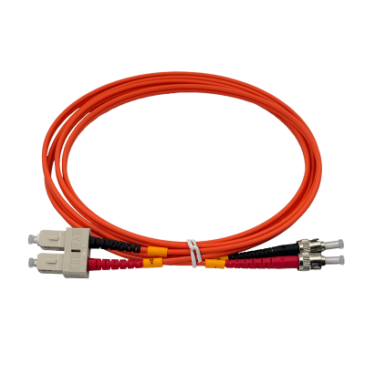 JFMTC2. Latiguillo de fibra óptica multimodo OM1 de 2 metros, conectores ST-SC, dúplex, núcleo 62.5/125 µm, LSZH