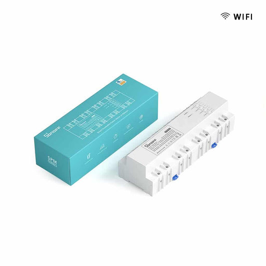 Medidor de Consumo Eléctrico Modular Inteligente Capacidad 80A máxima incluyendo Defensa ante Sobretensión Sonoff SPM-4Relay