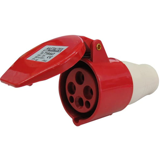 Enchufe industrial hembra volante 380 a 415VAC 16 a 125A serie TLT - 32A - 3P+T