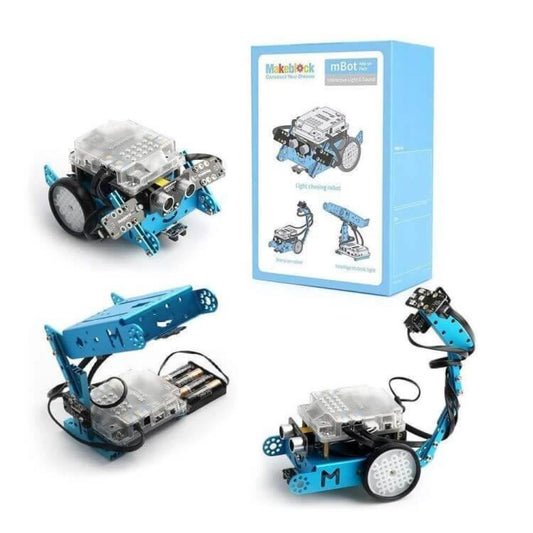 Pack ampliable STEM con detectores de luminosidad y audio, robot convertible 3 en 1 compatible con mBot de Makeblock.