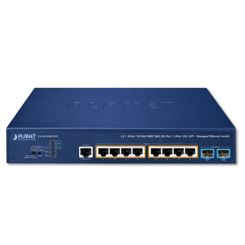 Switch Administrable PLANET GS-4210-8UP2X, 8 Puertos Gigabit PoE++ y 2 Puertos 10G SFP+