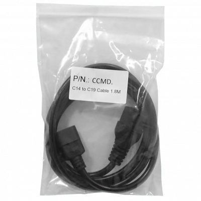 CCMD Negro C14-Macho C19-Hembra Cable de Alimentación 10A 3x1.5mm2 1,5-1,8 metros