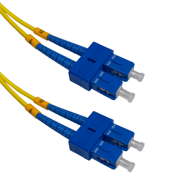 JFSCC2. Cable patch de fibra óptica monomodo dúplex de 2 metros, conectores SC a SC/UPC, diámetro 3 mm, núcleo/revestimiento 9/125 µm.