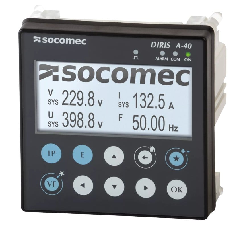 Analizador de Redes multifunción PMD Diris A40  RS485 MODBUS 3I 2O- Socomec - RS485 Modbus