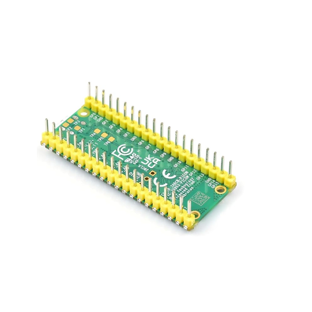 Raspberry Pi Pico 2 W provisto de conectores soldados