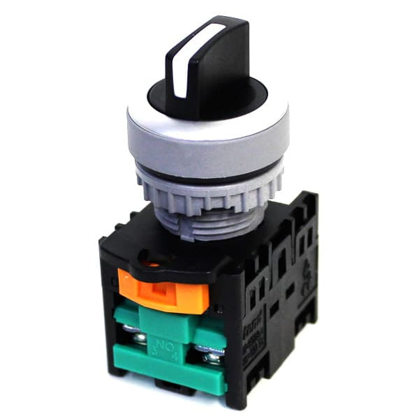 Selector plástico 2 y 3 posiciones 22mm serie TN2 - 2NA - 4 - 3 Posiciones fijas 45°
