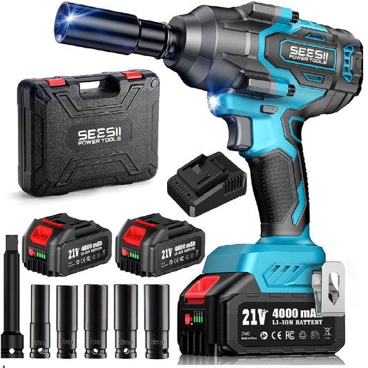 Atornillador Neumático 1/2″ 1000Nm Portátil Seesii WH760 Incluye 2 Acumuladores