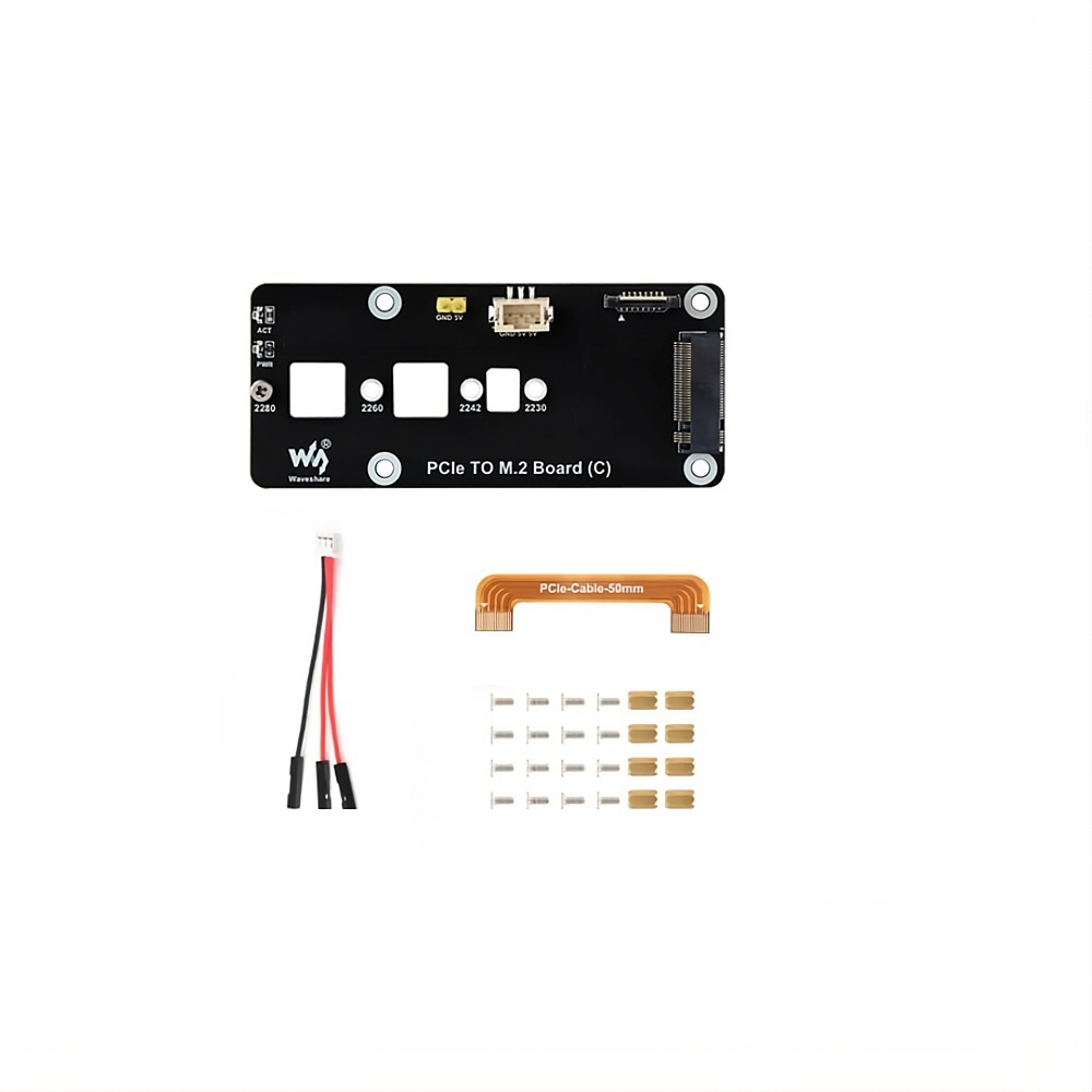 Interfaz para Raspberry Pi 5 PCIe hacia M.2 NVMe SSD (Gen2/Gen3) Waveshare