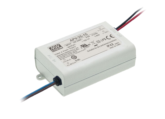 Driver LED plástico voltaje 25W APV-25 - 12V