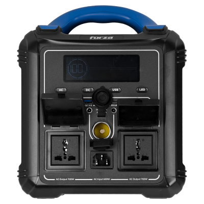 FPP-550WH. FORZA 700W Acumulador Portátil Litio-LMFP 551Wh con Inversor de Onda Sinusoidal Pura y Controlador MPPT