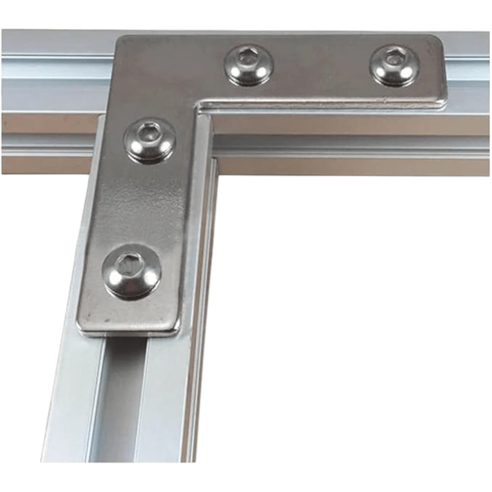 Placa soporte tipo L para perfil 40 mm mate (pack 2 und)