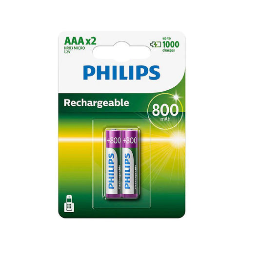 Juego de 2 Acumuladores Ni-Mh Ready AAA 800 mah – Philips