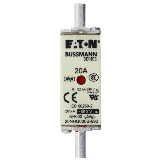 Fusible Bussmann tamaño NH000, 690VAC ,gL/gG, 120kA - 20A