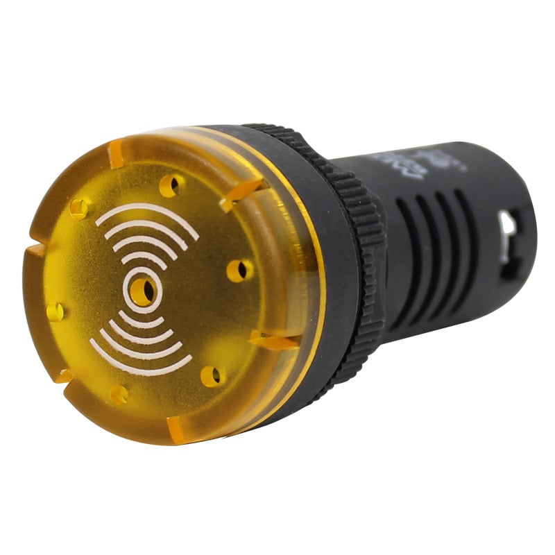 Zumbador buzzer con piloto plástico 22mm serie BZ - Amarillo - 24VAC/DC